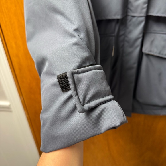 Nap Loungewear Hooded Drawstring Duck Down Filled Parka Coat Hazel Blue Large L - Picture 10 of 16